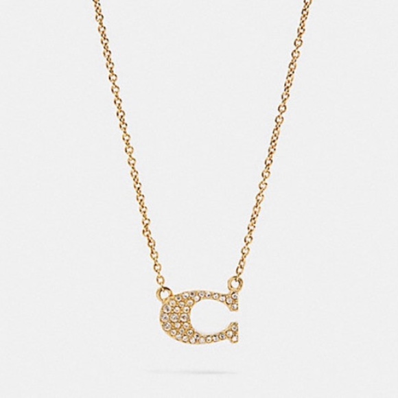 NWT COACH Pave Signature Necklace 91433 GOLD $88 - Picture 2 of 2